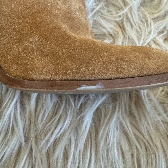 Camel suede block heel western look boot- size 7.5 - Picture 6 of 14